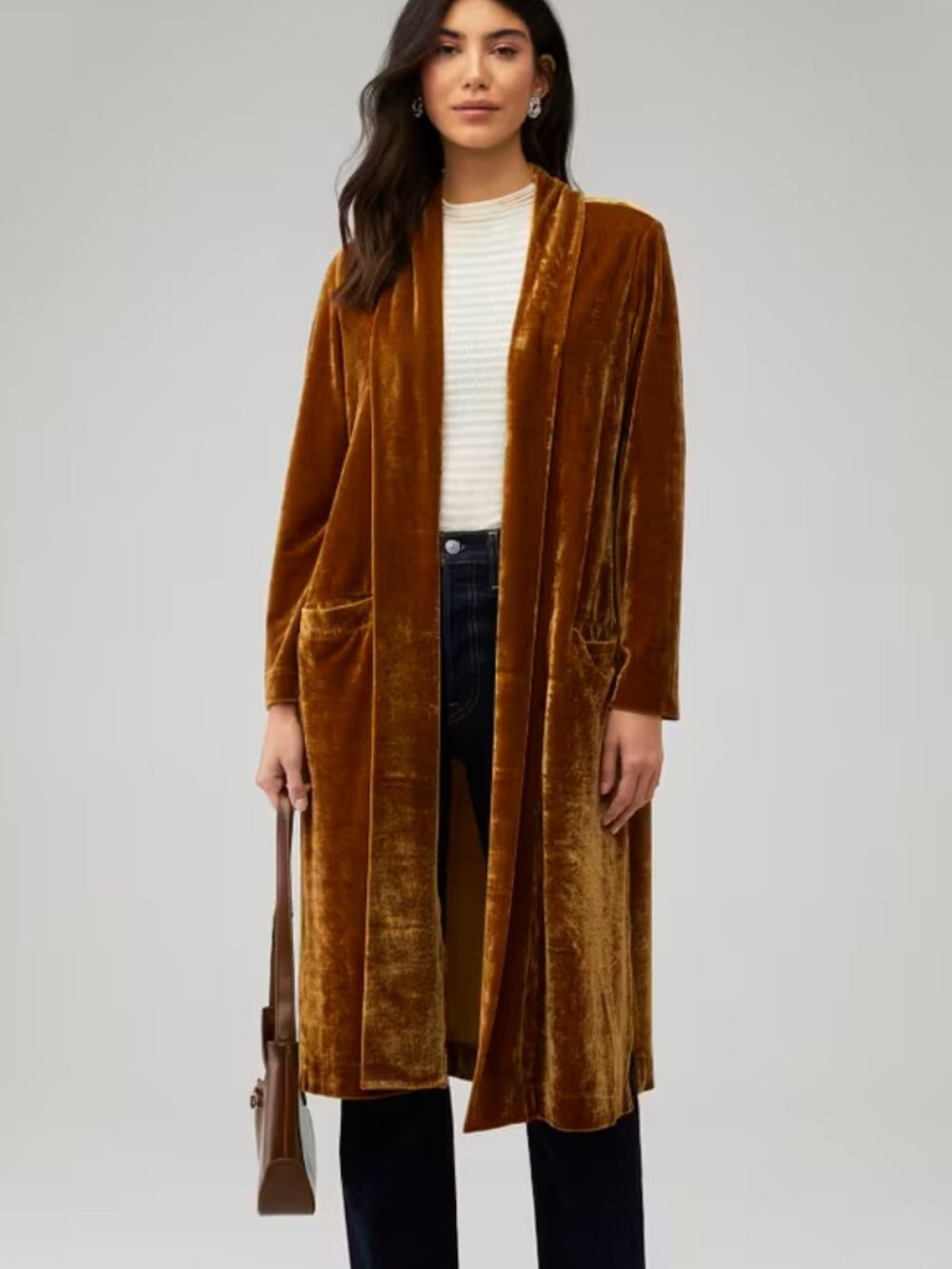 Bb Dakota Gold Velvet Duster Jacket by Steve Madden